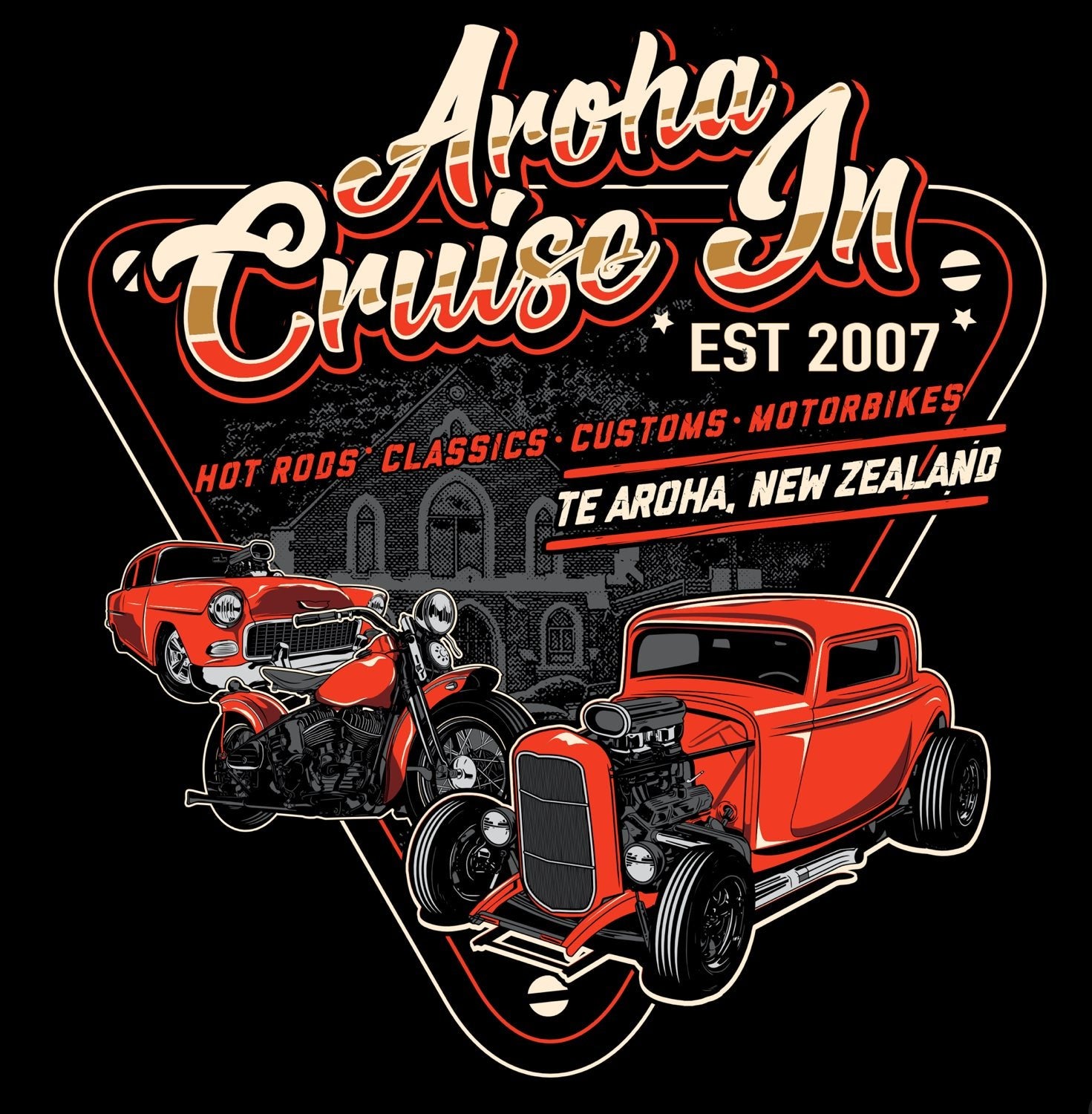 Aroha Cruise In 3 Classics t-shirt - Highway 26 Clothing