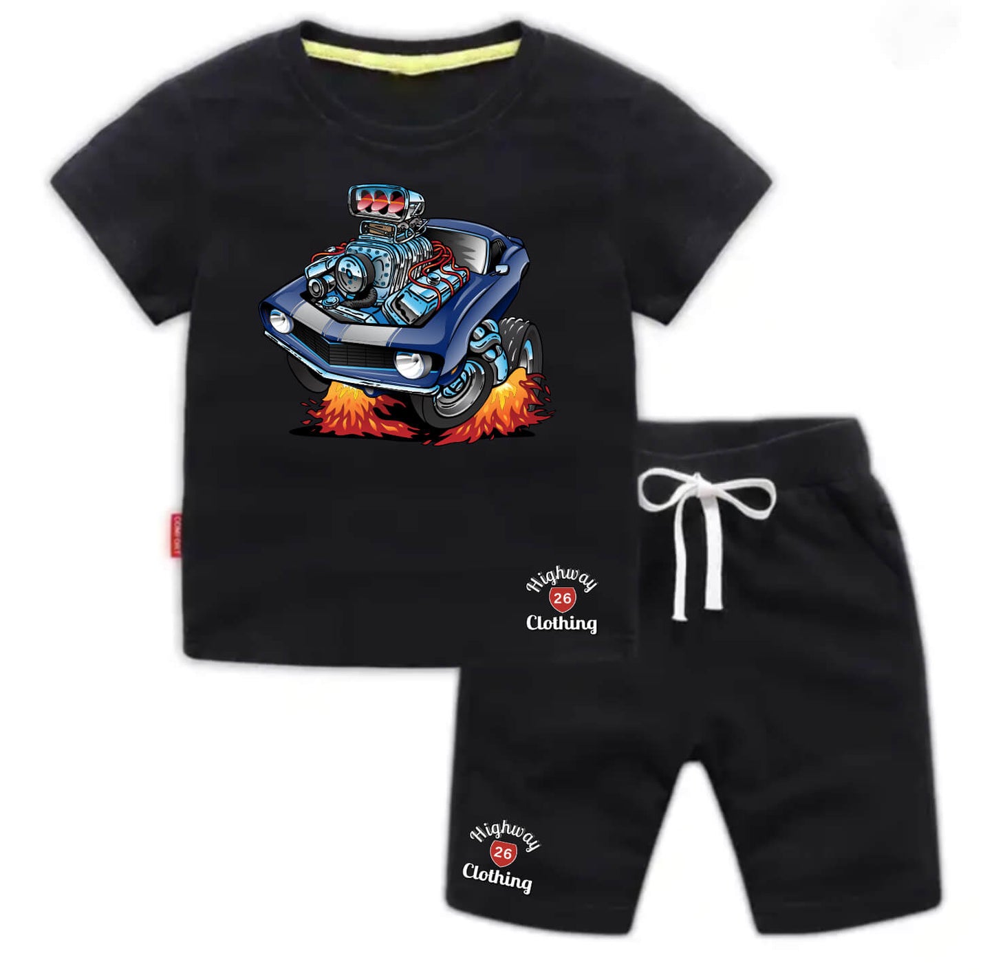 Chevy t-shirt and short set - black - Highway 26 Clothing