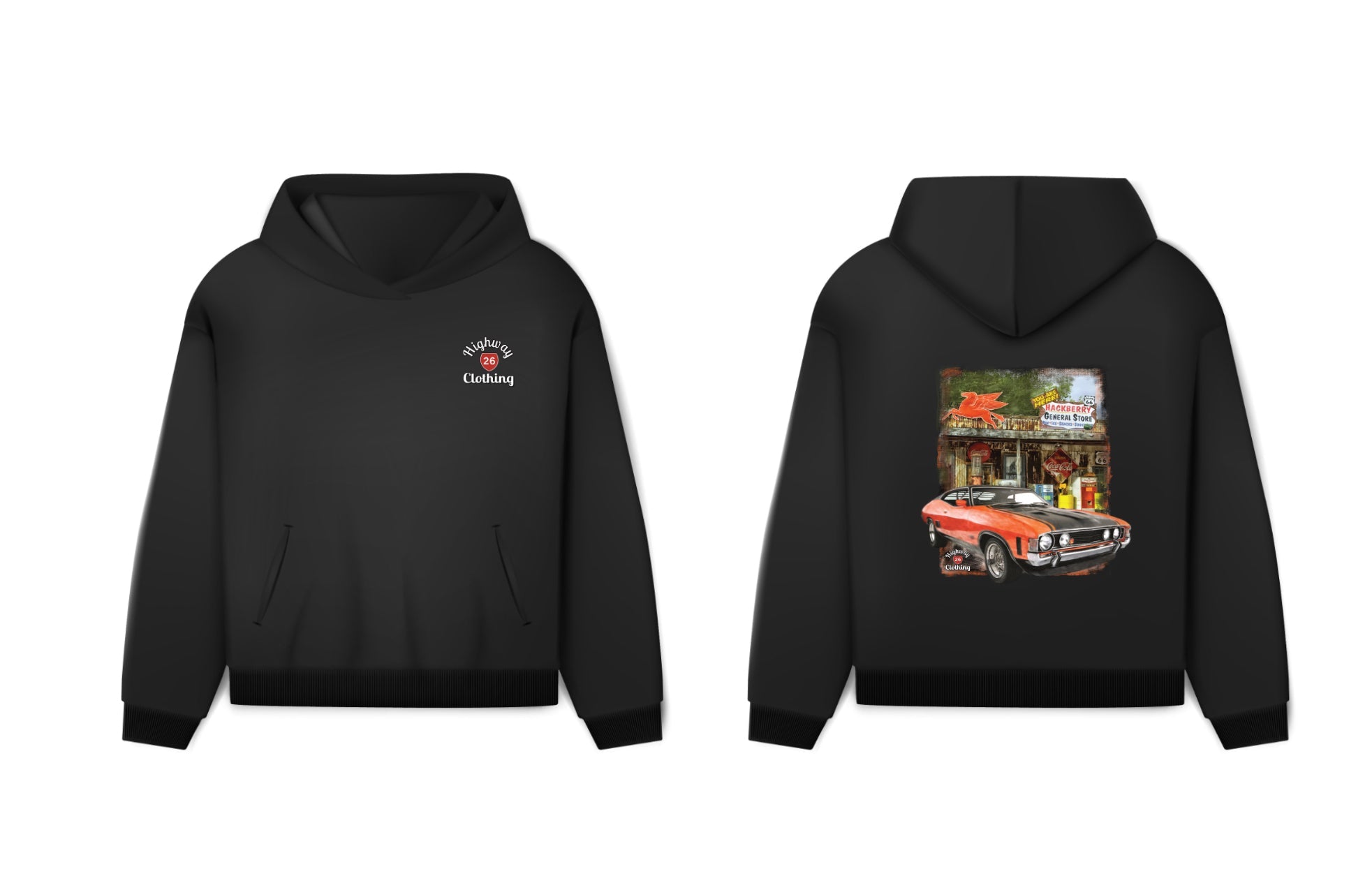 Hackberry Muscle Car Hoodie - Highway 26 Clothing